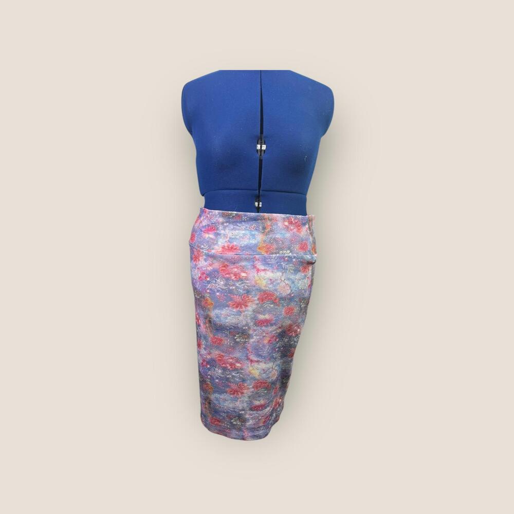 LuLaRoe Pencil Skirt Large | Stretch Comfort Fit | Watercolor Pastel‎ Flowers